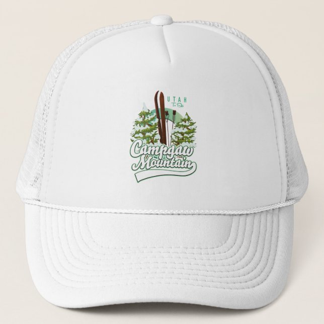 Campgaw Mountain Utah Ski logo Trucker Hat (Front)