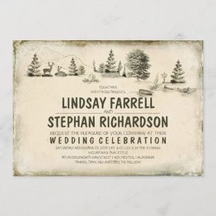 Campground Illustration Camping Wedding Invitation