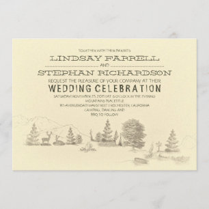 Campground Illustration Camping Wedding Invitation