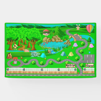 Campground Roads for Cars 3x5 Banner