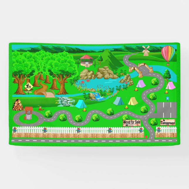 Campground Roads for Cars 3x5 Banner (Horizontal)