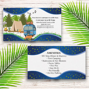 Campground RV Park Rustic Outdoor Nature Design Business Card