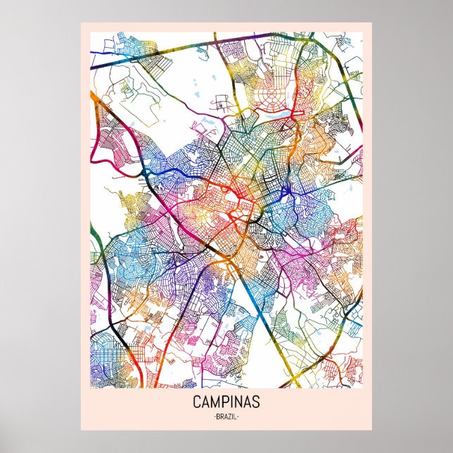 Campinas Brazil City Map Poster (Front)