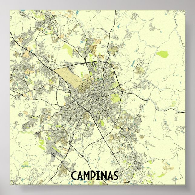 Campinas map poster (Front)