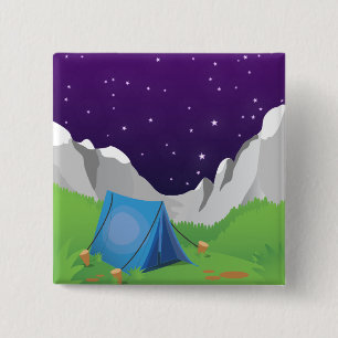 Camping 15 Cm Square Badge