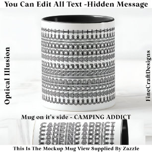 Camping Addict Hidden Message Funny Novelty 111B Mug