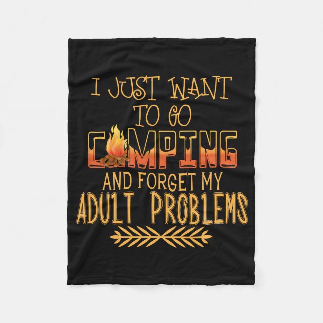 Camping Adult Problems Fleece Blanket (Front)