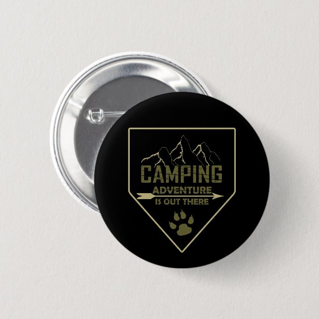 camping adventure 6 cm round badge (Front & Back)