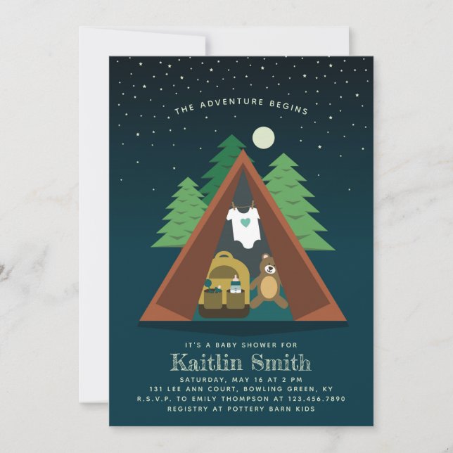 Camping Adventure Baby Shower Invitation (Front)