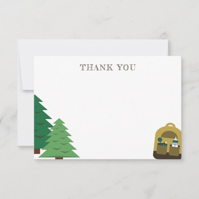 Camping Adventure Baby Shower Thank You Note (Front)