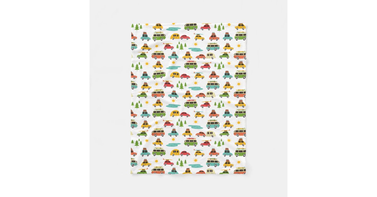 Camping Adventure Caravan Fleece Blanket Zazzle