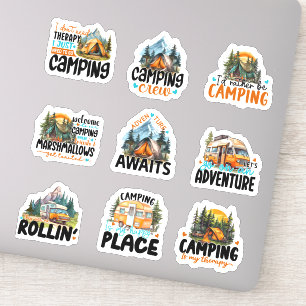 Camping Adventure Custom-Cut Vinyl Sticker