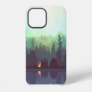 Camping Adventure Forest Mountain Illustration iPhone 12 Case