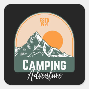 Camping Adventure Square Sticker