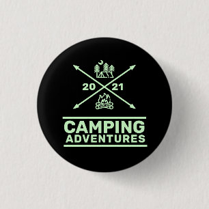 Camping Adventures 2021 Minimal Crest 3 Cm Round Badge