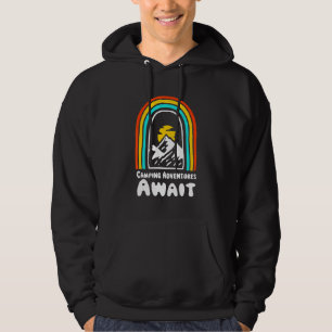 Camping Adventures Await Camper Vacation Camp Trip Hoodie