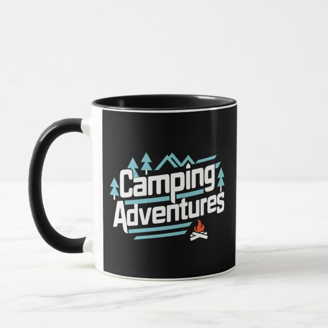 Camping Adventures, black mugs  (Left)