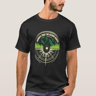 Camping Always Take The Scenic Route Adventure T-Shirt