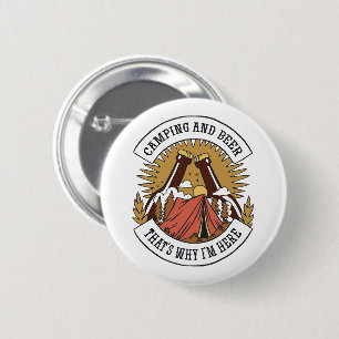 Camping and Beer 6 Cm Round Badge