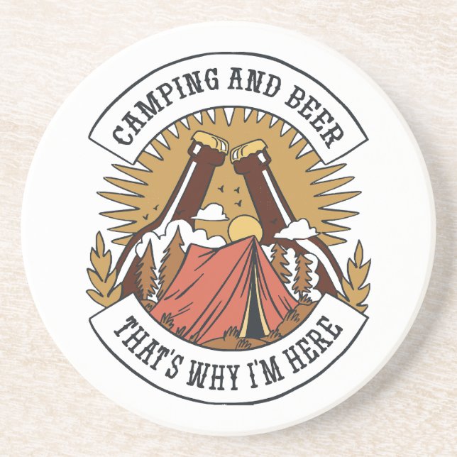 Camping and Beer Coaster (Front)