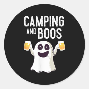 Camping And Boos Camping Halloween Costume For Men Classic Round Sticker