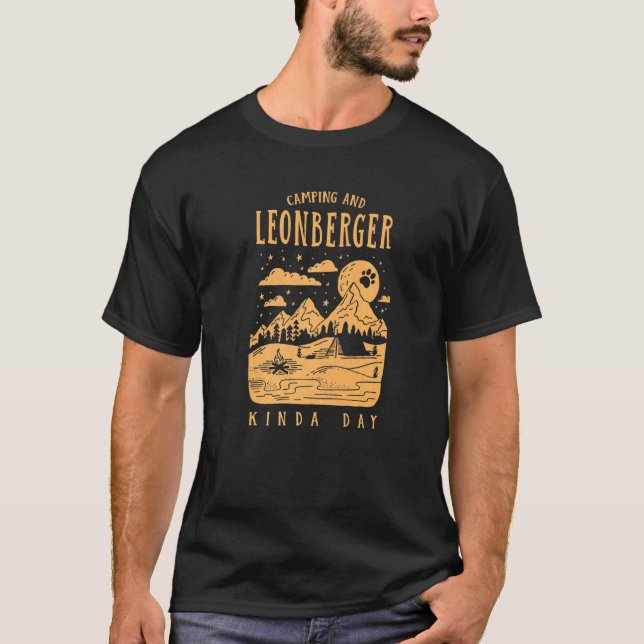 Camping And Leonberger Kinda Day Lion Dog Dog T-Shirt (Front)