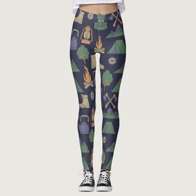 Camping and Outdoor Gear Campers Patterned Leggings (Front)