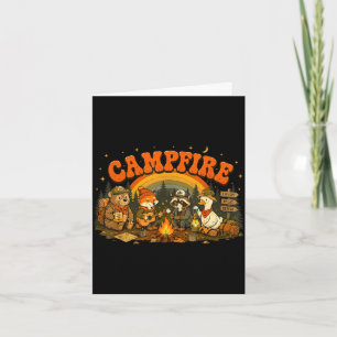 Camping animals campfire camper adventure outdoor card