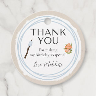 Camping Baby Shower Circle Thank You Tag