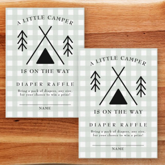 Camping baby shower Diaper raffle Enclosure Card (Creator Uploaded)