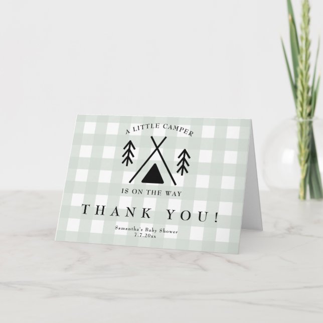 Camping baby shower - Thank you Card (Front)