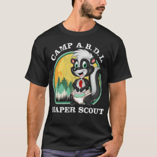 Camping BABY SKUNK CAMP ABDL DIAPER SCOUT Vintage T-Shirt