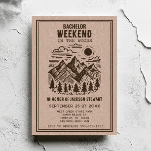 Camping Bachelor Party Invitation