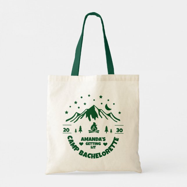 Camping Bachelorette Party Bridesmaid Tote Bag (Back)