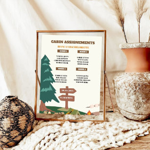 Camping Bachelorette Party Cabin Assignement SIgn