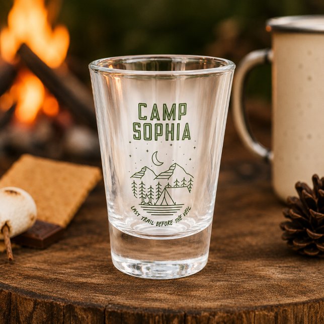 Camping Bachelorette Party Custom Shot Glass (Creator Uploaded)