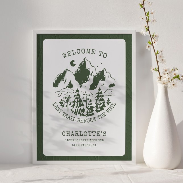 Camping Bachelorette Party Modern Welcome Sign (Creator Uploaded)
