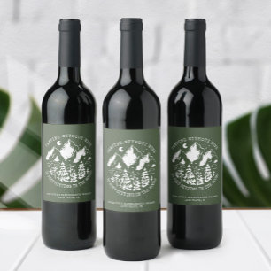 Camping Bachelorette Party Simple Modern Sparkling Wine Label