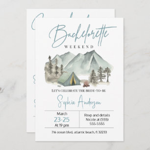Camping Bachelorette Party Weekend Invitation