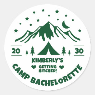 Camping Bachelorette Themed Classic Round Sticker