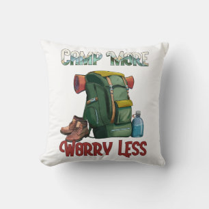 Camping Backpack Quote Cushion