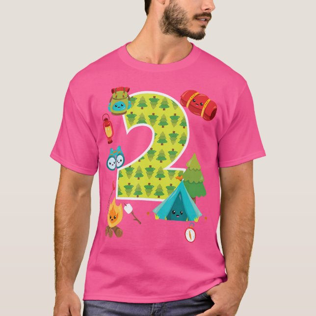 Camping Backyard Sleepover 2 Year Old 2Nd Birthday T-Shirt (Front)