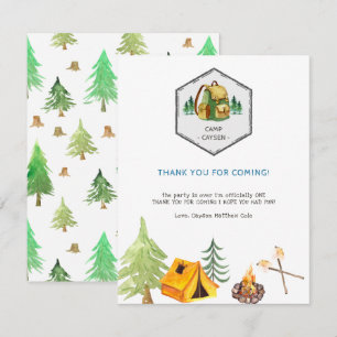 Camping Badges & Icons   Birthday Thank You RSVP Card