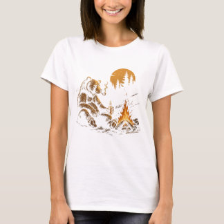 Camping Bear, Cute Outdoor Hiking Animal T-Shirt