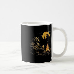 Camping Bear Drinking Beer Hiking Nature Funny Gri Coffee Mug
