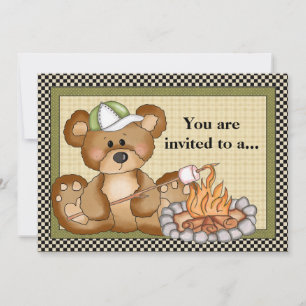 Camping Bear Family Reunion Invitation