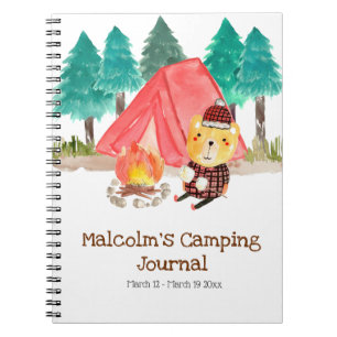 Camping bear kid road trip journal