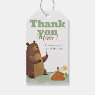 Camping Bear Marshmallow Thank You Favour Tag