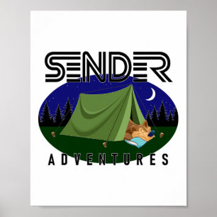 Camping Bear Poster