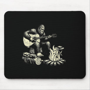 Camping Bigfoot Smore Rock Bigfoot Playing Guitar  Mouse Mat